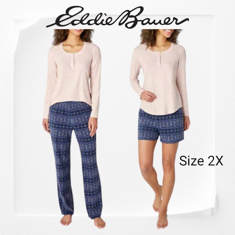 Eddie Bauer Ladies' 3-Piece Waffle Fleece Pajamas Set Size 2X 22/24